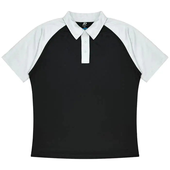Aussie Pacific Manly Mens Polo 1318  Aussie Pacific BLACK/WHITE S